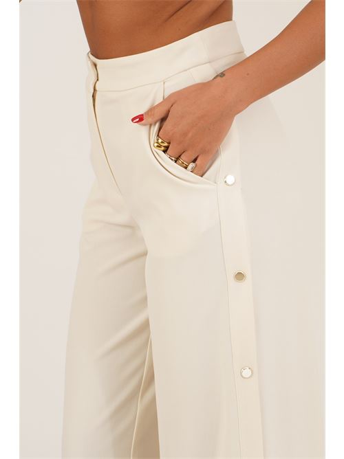 Pantalone in viscosa con bottoni Simona Corsellini | A26CPPA00201VANIGLIA